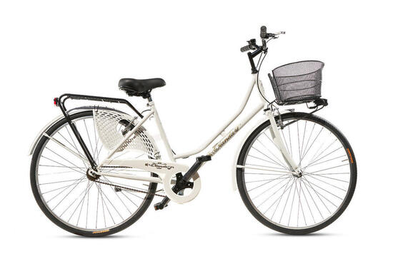 Bicicletta Donna Da Passeggio Misura 26 Bici Da Città Vintage Con Cestino Bianca