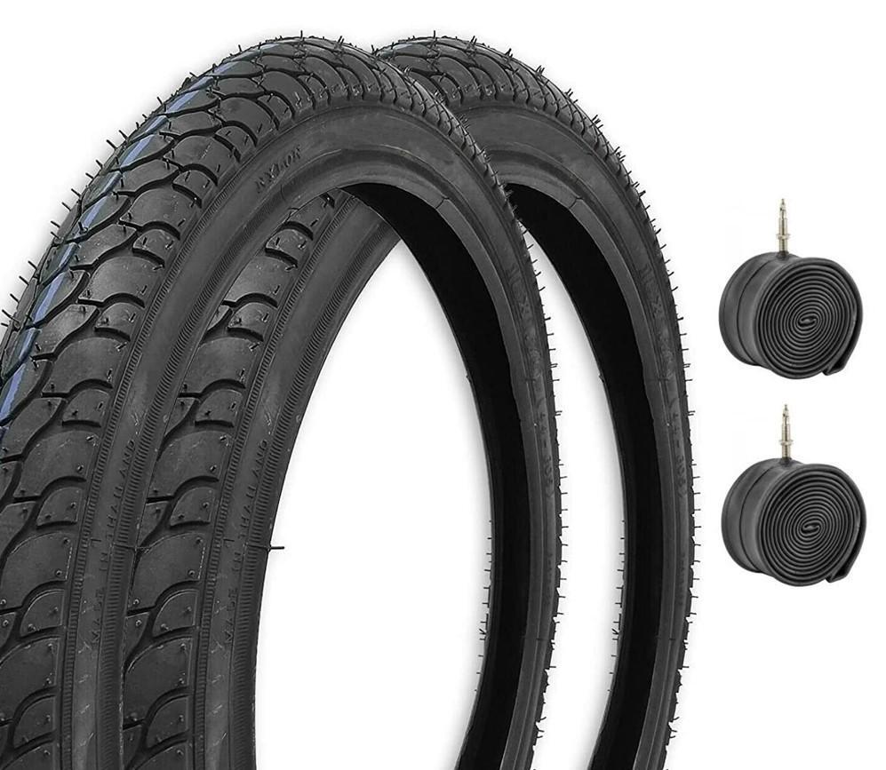 MADICKS COPPIA COPERTONE 20 X 1.75 + CAMERE NERO PER BICI 20" BICICLETTA PNEUMATICO