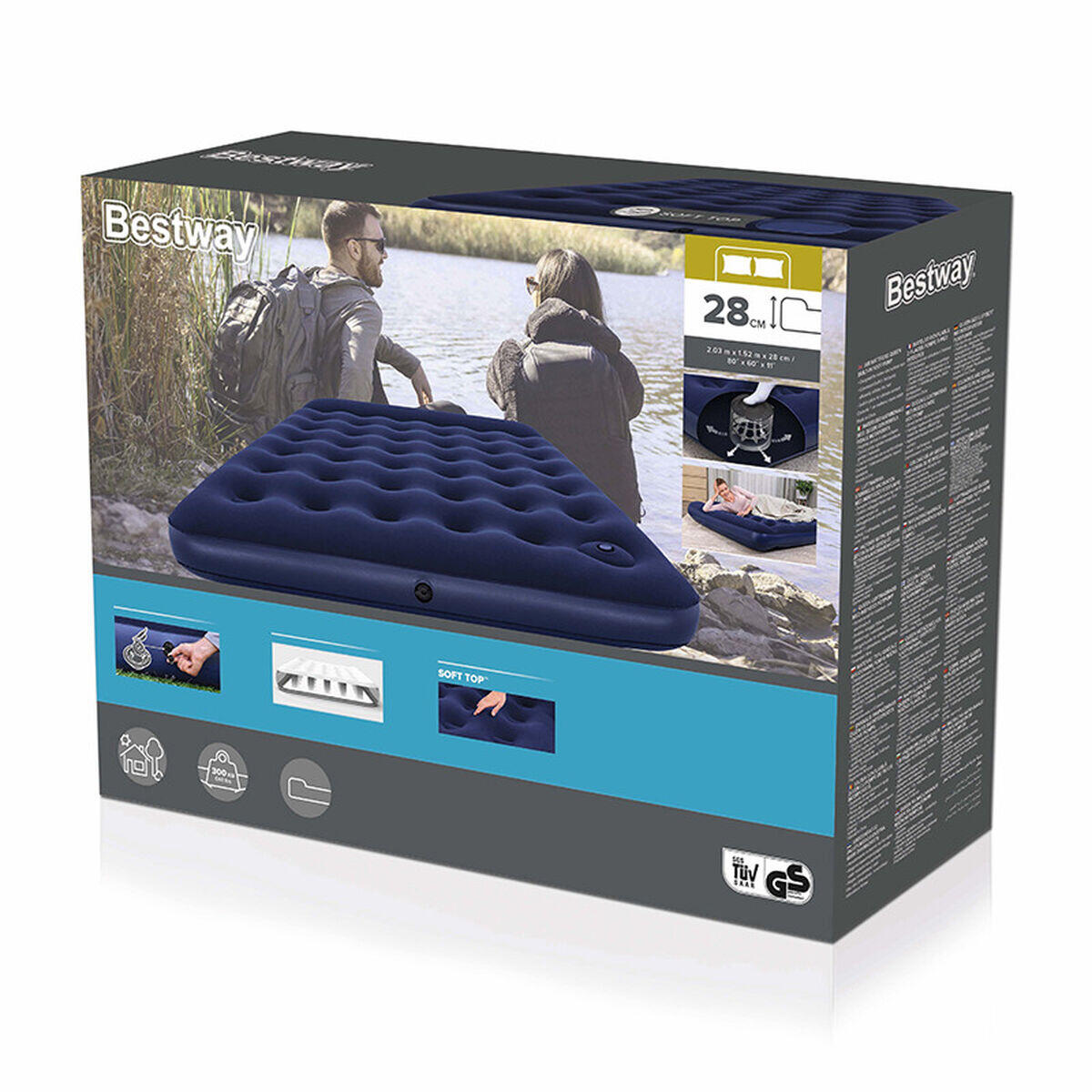 Colchão Insuflável Bestway 203 x 152 x 28 cm 2/5