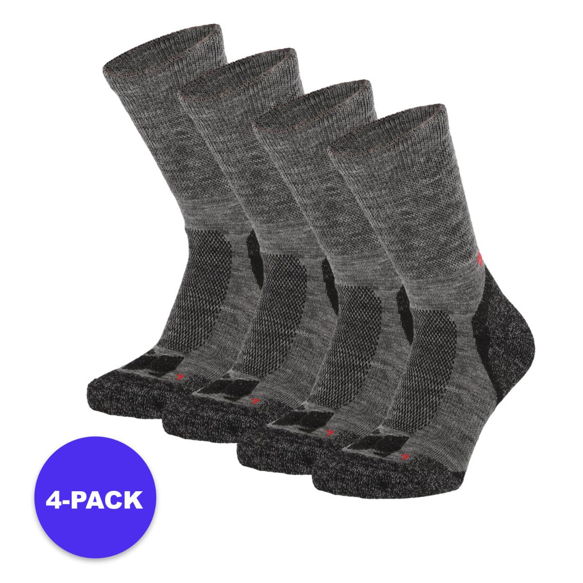XTREME Xtreme – Wandersocken Wolle – Anthrazit – 4 Paar – Multipack Wandersocken