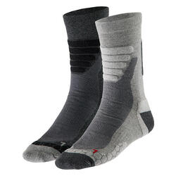 Xtreme - Chaussettes de randonnée unisexes - Multi Gris - 2 paires - Chaussettes