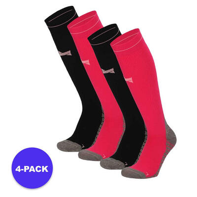 Xtreme - running/compressiesokken - 4-pack - roze compressiekousen hardlopen