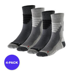 Xtreme - Chaussettes de randonnée unisexes - Multi noir - 4 paires - Chaussettes