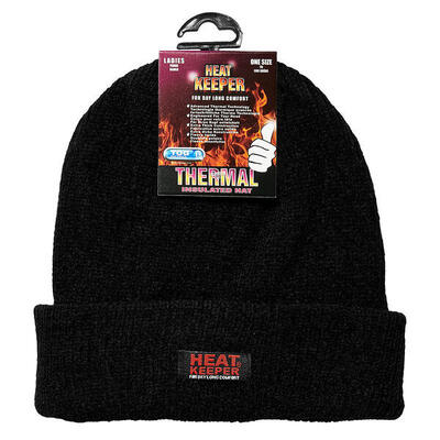 Heatkeeper - thermo muts chenille dames - zwart - 1-stuk - muts dames winter