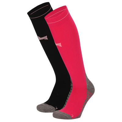 Xtreme - compressie sportsokken - unisex - multi zwart - 2 paar- hardloopsokken