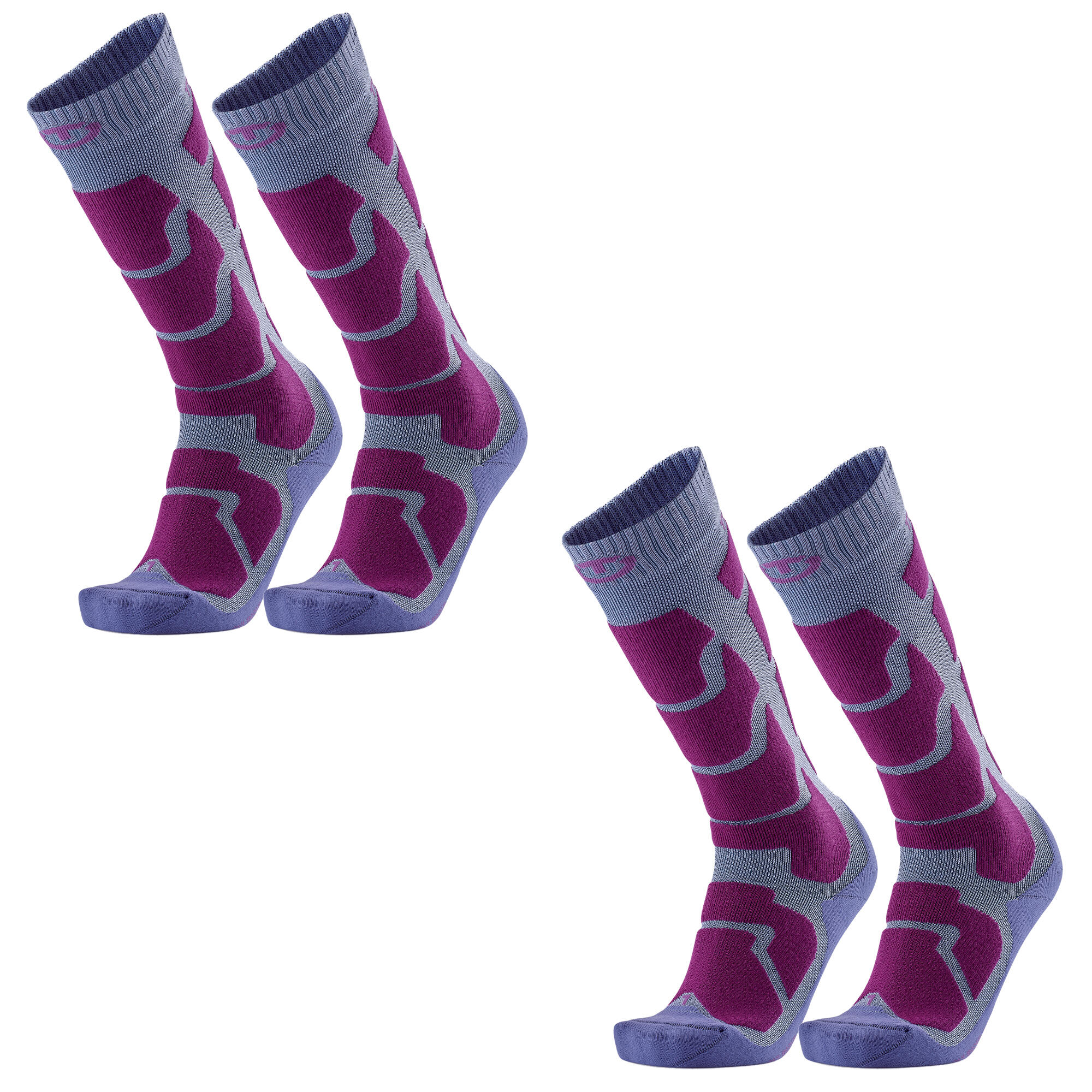 Therm-ic - Chaussette De Ski Douce Et Isolante Pour Femme. Lot De 2 Paires - Ski Insulation - Chaussettes - Violet - 35/38 - Decathlon