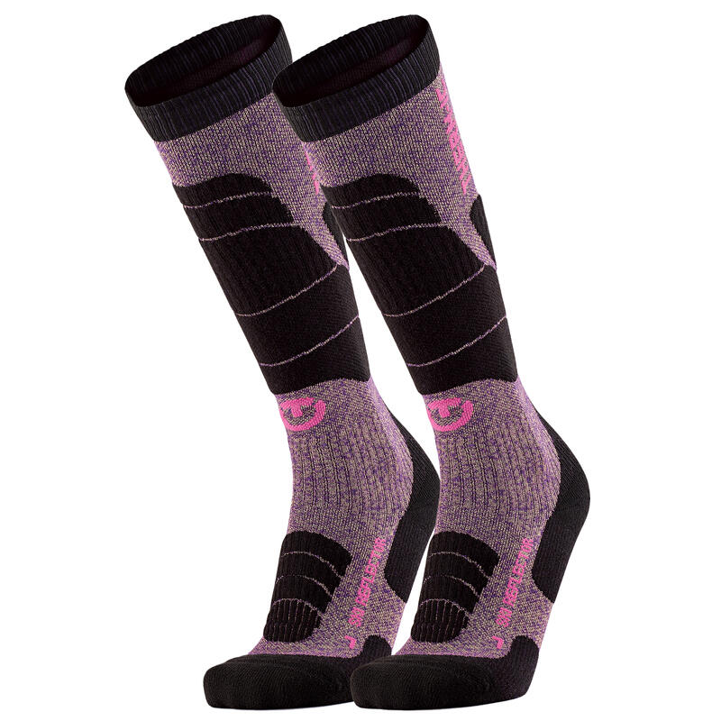 Chaussettes de ski chaudes en laine mérinos pour femme - Ski Merino Reflector