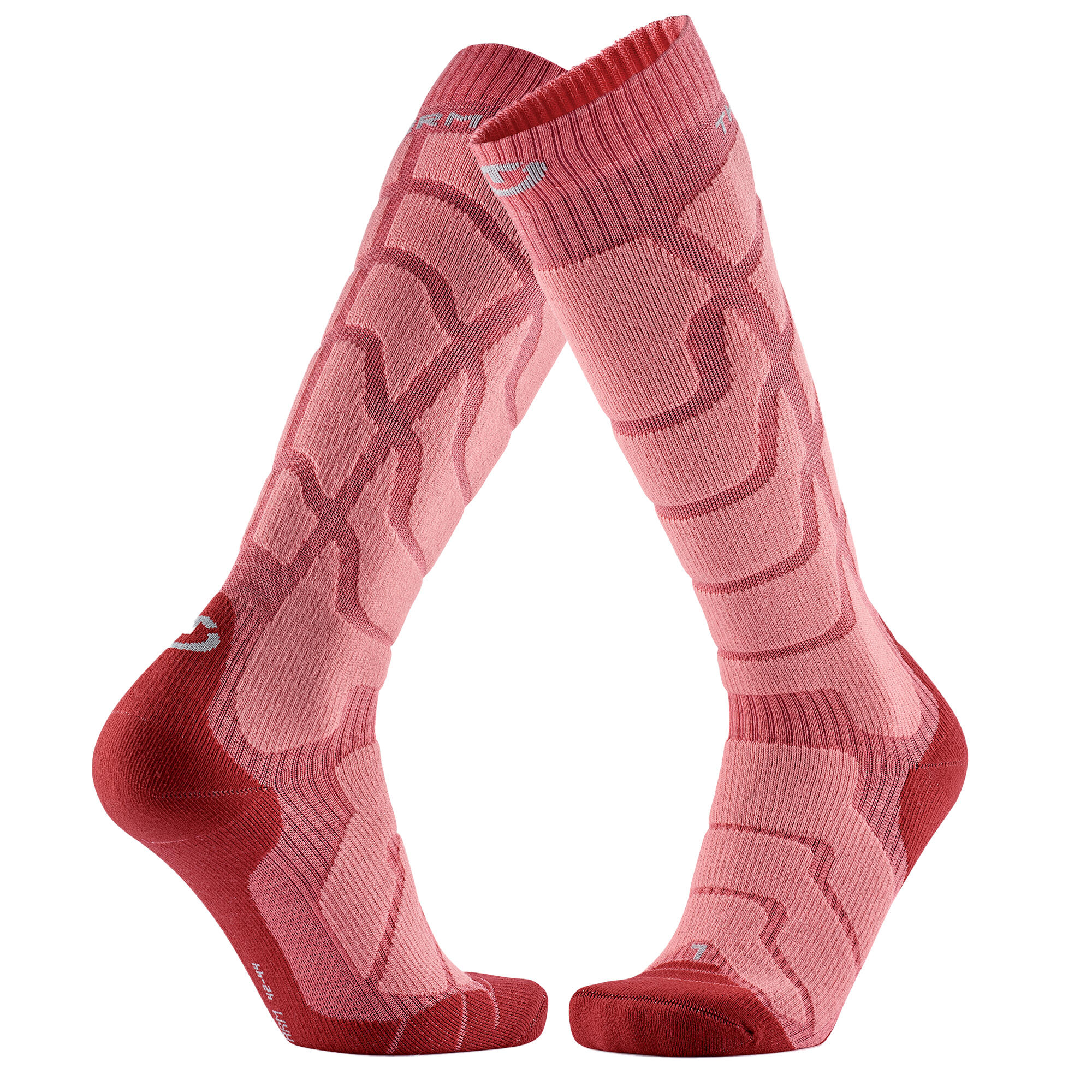 Therm-ic - Chaussettes De Ski Douces Et Chaudes En Laine Mérinos Pour Femme - Ski Warm - Chaussettes - Rouge - 37/38 - Decathlon