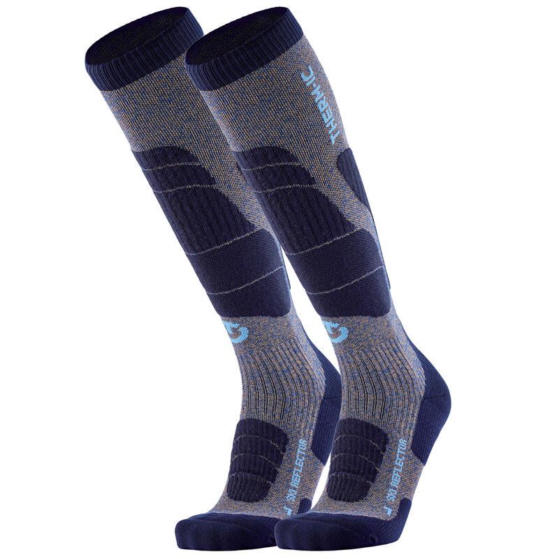 Chaussettes de ski chaudes en laine mérinos pour homme - Ski Merino Reflector