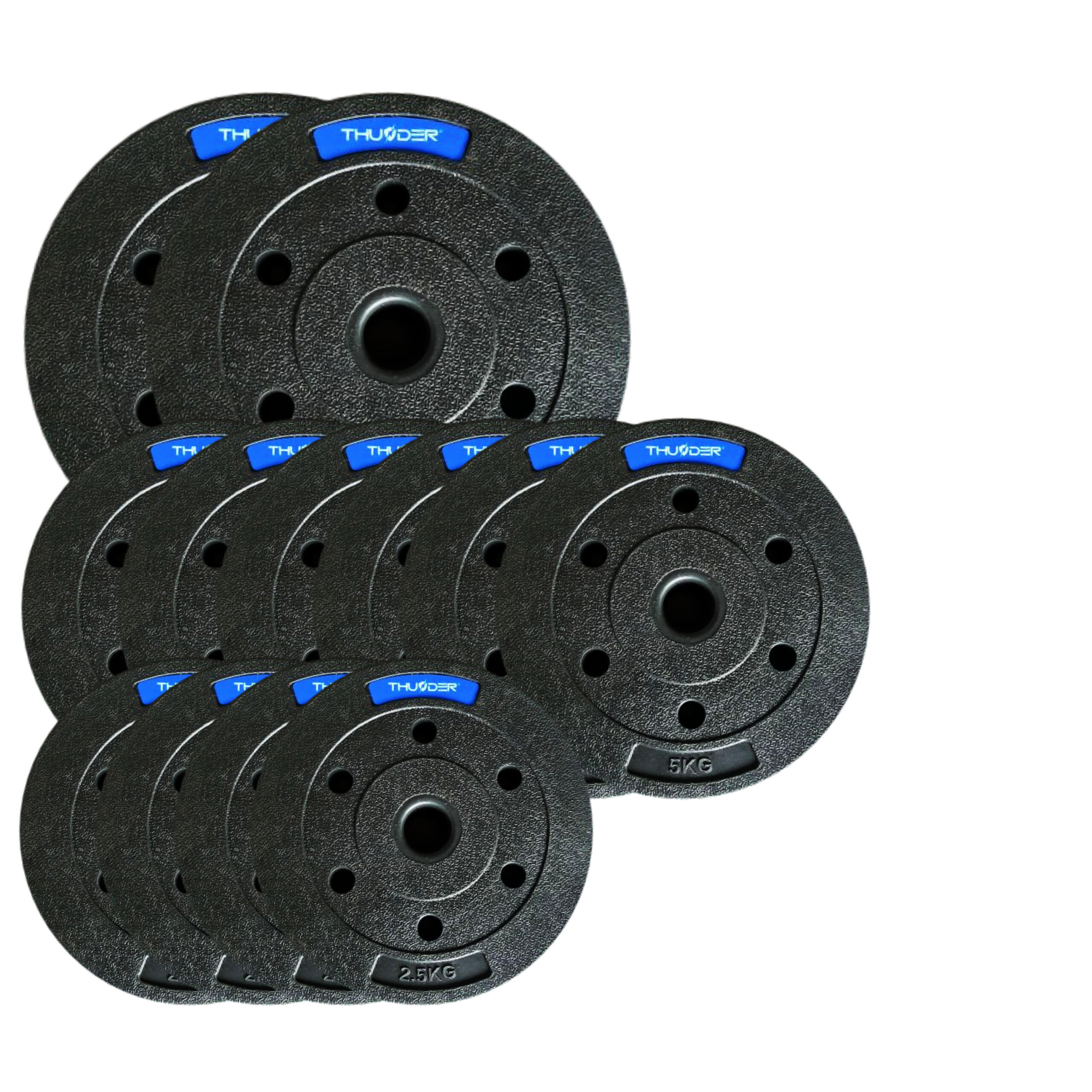 THUNDER Composite gewichten set Thunder SET-B-09-60KG (2x10 6x5 4x2,5)