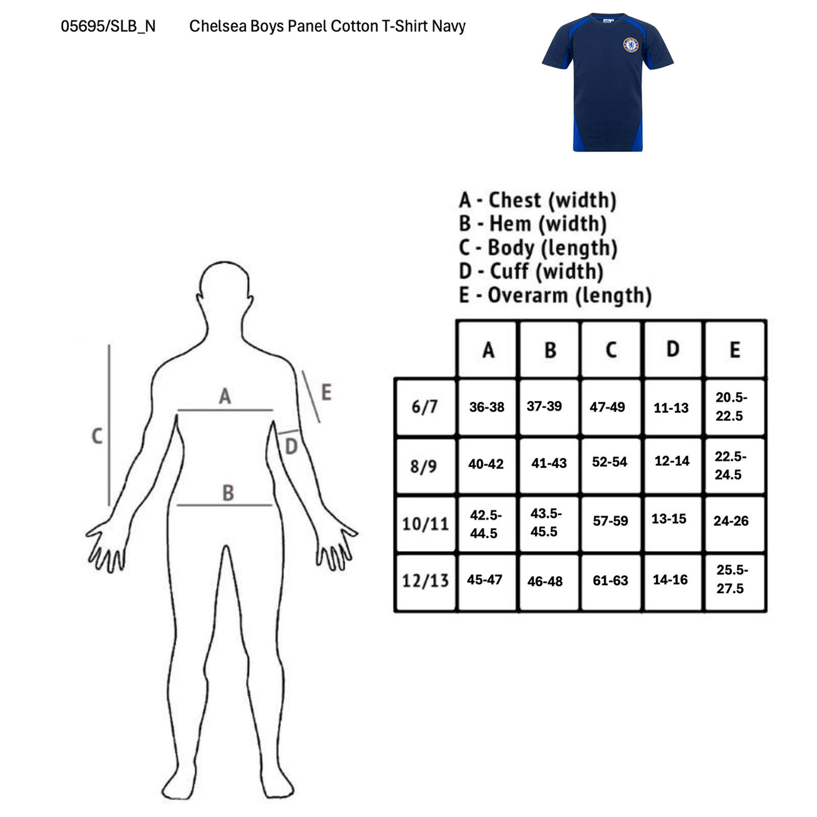 Chelsea Boys T-Shirt Cotton Panel Crest Kids OFFICIAL Football Gift 5/5