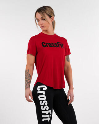 T-shirt korte mouwen crosstraining dames regular fit rood