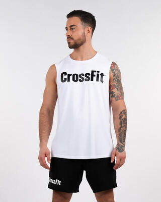Herren Crosstraining Poloshirt ärmellos, regulär fit - Rider, weiß