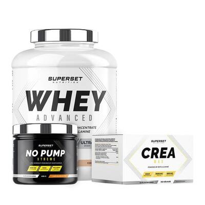 Bevestigd programma voor droge spieropbouw - wei-eiwit - creatine - pre-workout