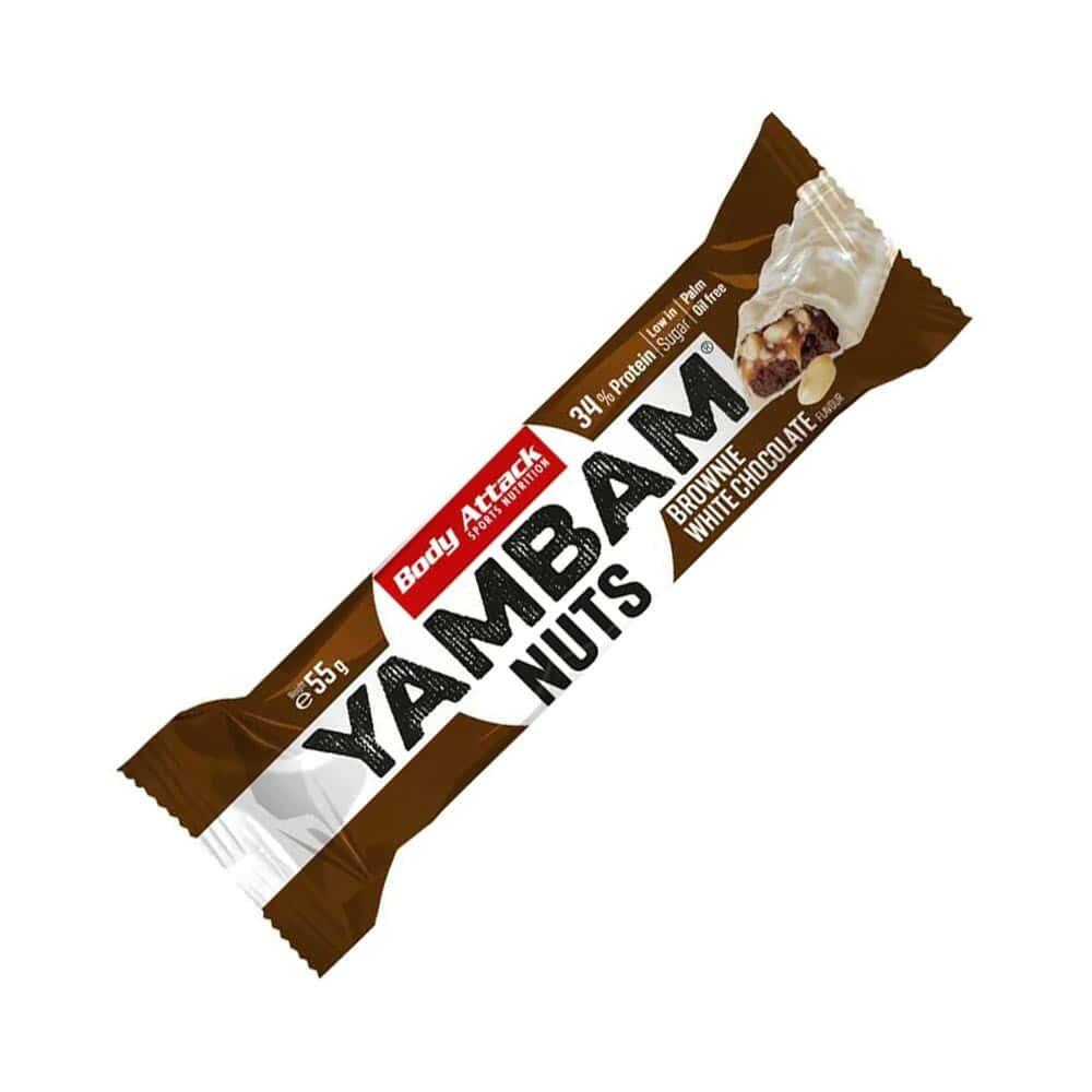 Barres Protéinées | Boîte Yambam Nuts Bar (15x55g) | Brownie Chocolat Blanc 2/3