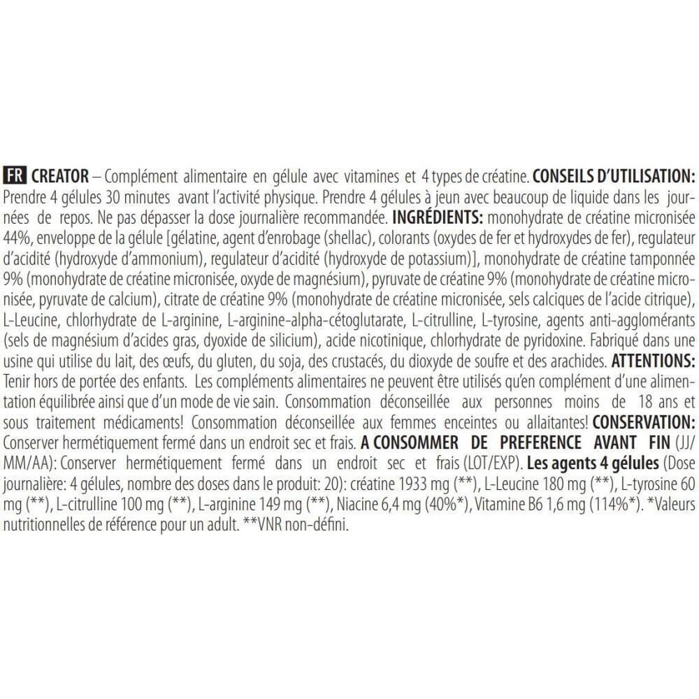 Creator - 120 capsules de Biotech USA 3/5