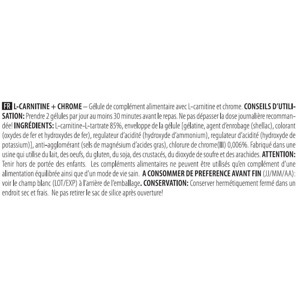 L-carnitine - L-carnitine + Chroom (60 Caps) 2/4