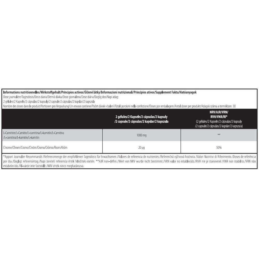 L-carnitine - L-carnitine + Chroom (60 Caps) 3/4