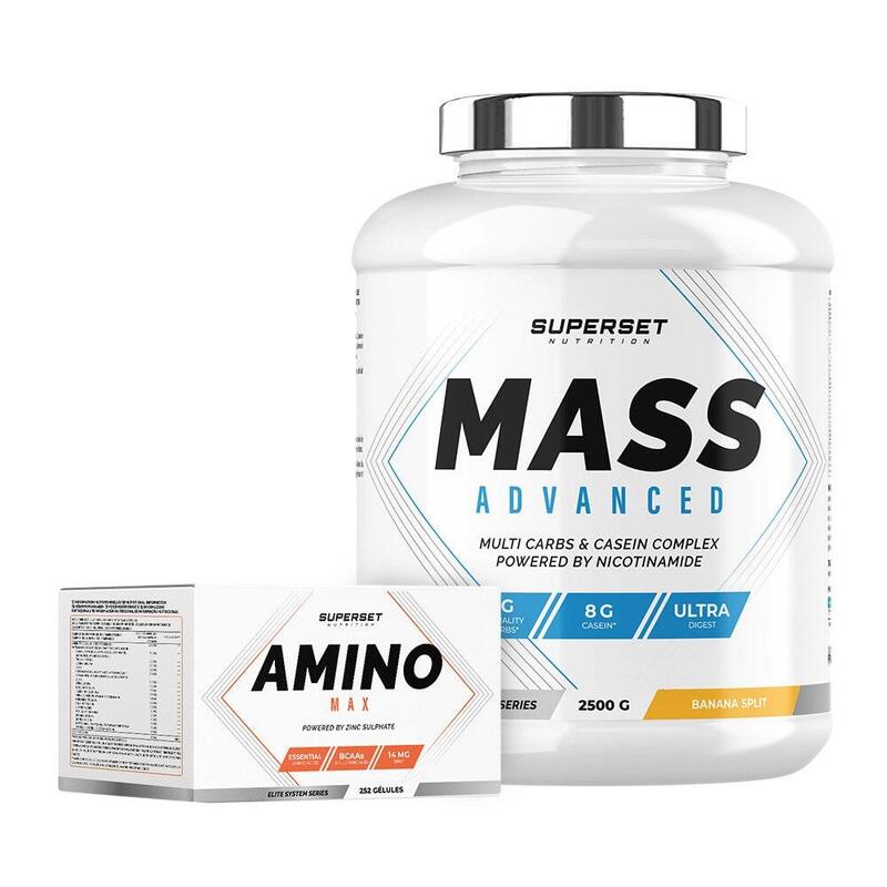 Programme Prise de Masse Débutant - Mass Advanced 2,5kg Banana Split - Amino Max