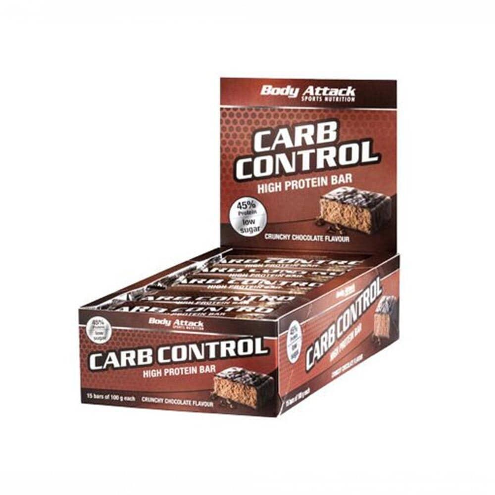 BODY ATTACK Eiwitrepen - Carb Control Eiwitrijke Reep (15x100g) - Knapperige Chocolade