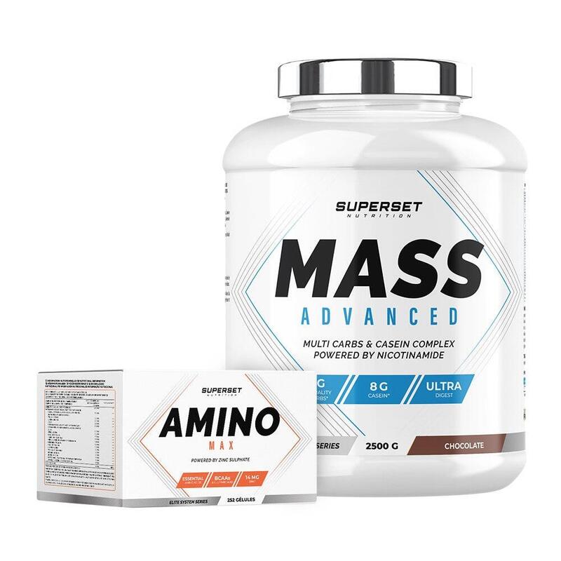 Programme Prise de Masse Débutant - Mass Advanced 2,5kg Chocolat - Amino Max