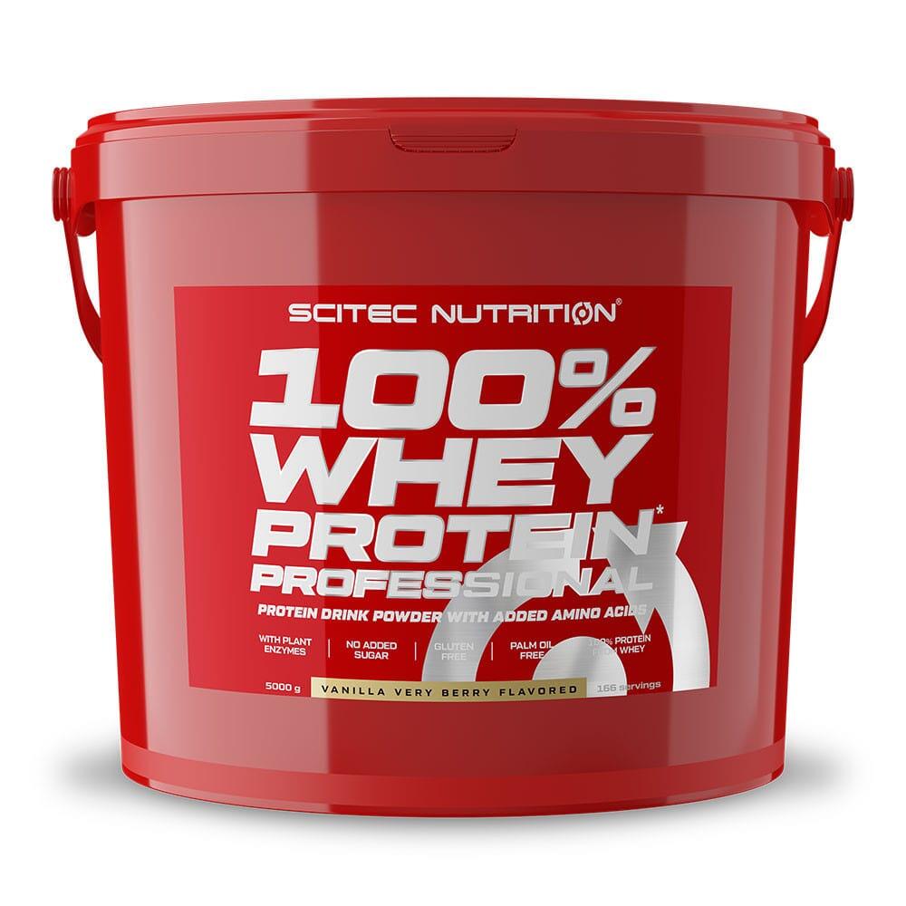 SCITEC NUTRITION Wei-eiwit - 100% Whey Professional (5kg) - Vanille Rood Fruit