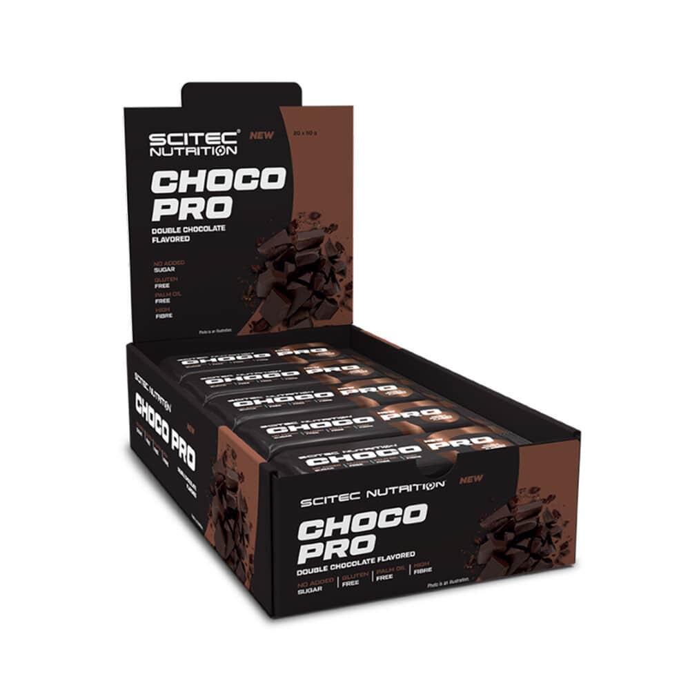 Eiwitrepen - Blik Chocoladerepen Pro (20x50g) - Dubbele Chocolade 1/5