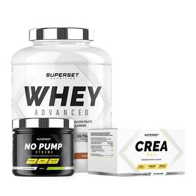 Bevestigd programma voor droge spieropbouw - wei-eiwit - creatine - pre-workout