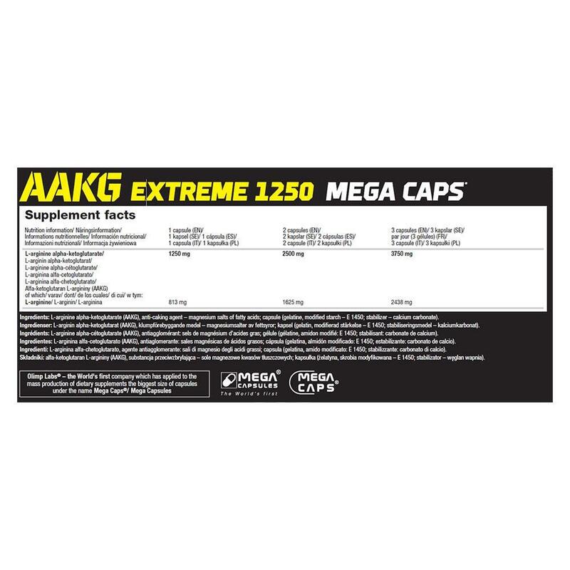 L-Arginina Olimp AAKG 1250 Extreme Mega Caps® - 120 Kapsułek