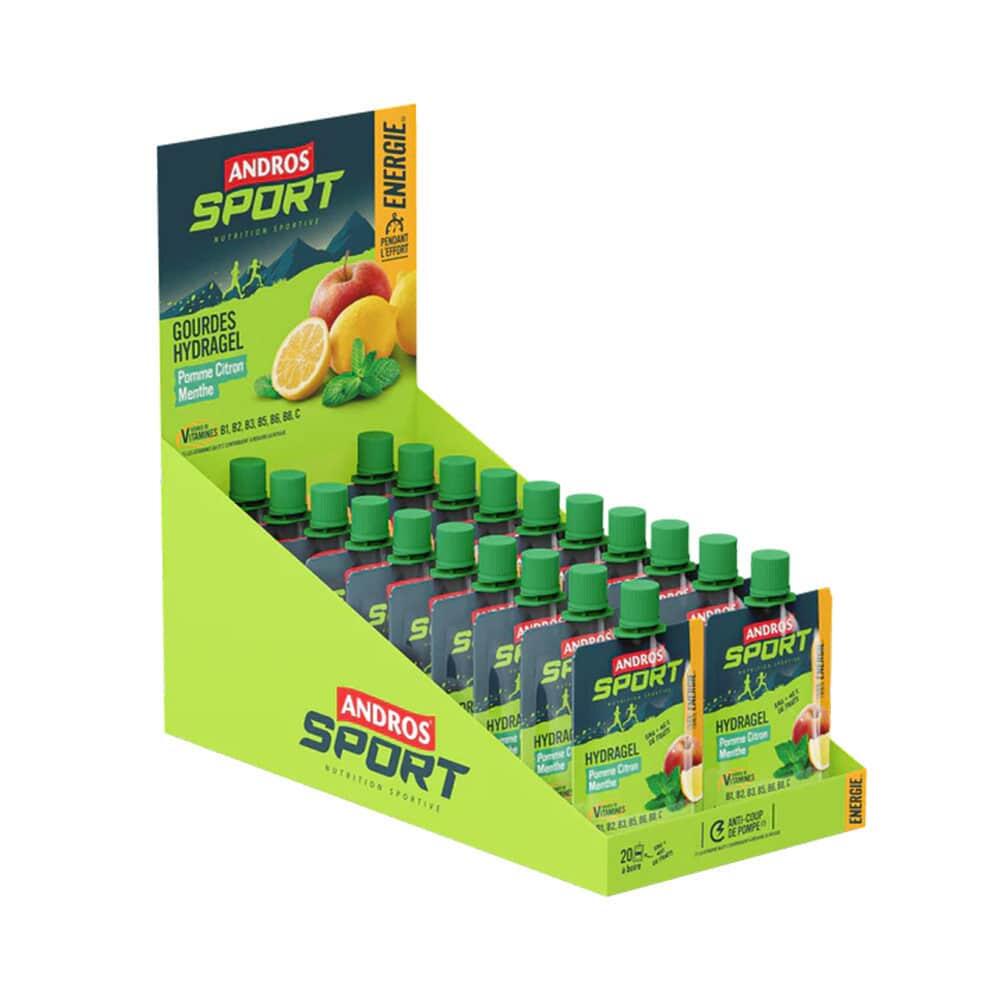 ANDROS SPORT Energiegels - Hydragel Flesjes (20x90g) - Appel Citroen Munt