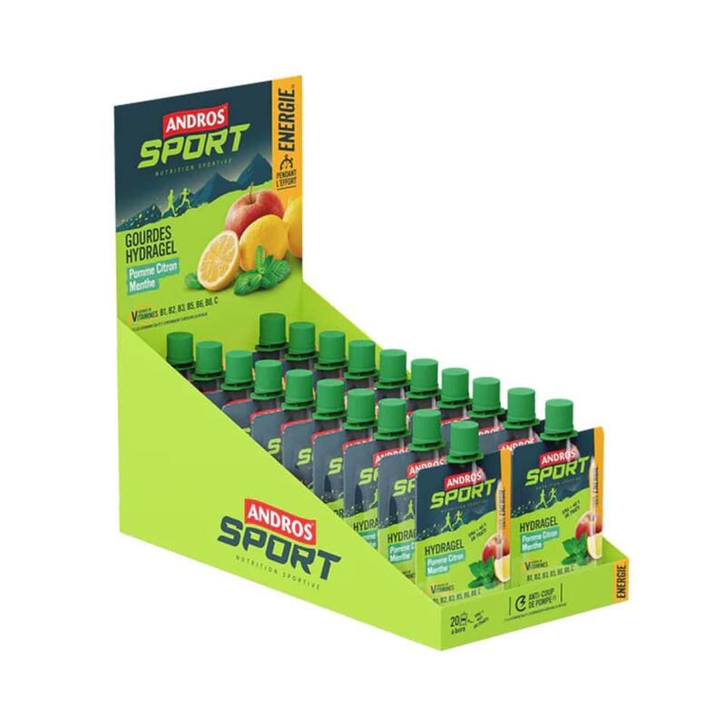 Gels énergétiques | Gourdes Hydragel (20x90g) | Pomme Citron Menthe