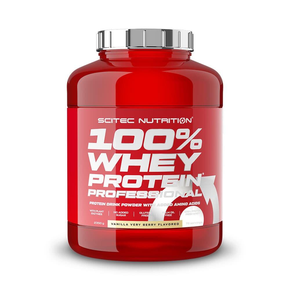 SCITEC NUTRITION Wei-eiwit - 100% Whey Professional (2.350kg) - Vanille Rood Fruit