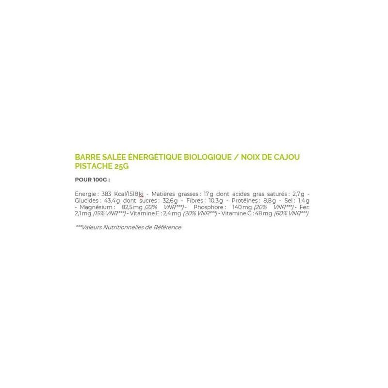Barres énergétiques | Barre Endurance Bio (25g) | Noix De Cajou Et Pistache