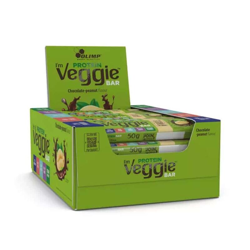 25 x Baton białkowy dla wegan i wegetarian Olimp I'M VEGGIE 50g Czekolada Orzech
