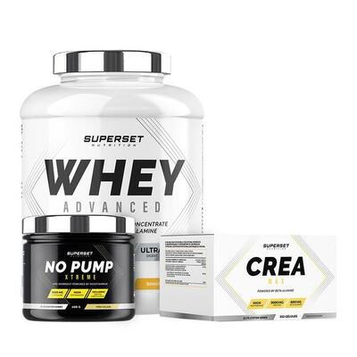 Bevestigd programma voor droge spieropbouw - wei-eiwit - creatine - pre-workout