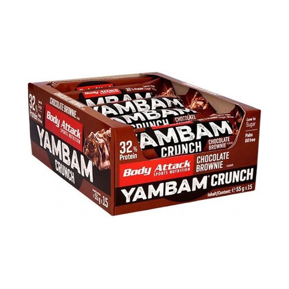 BODY ATTACK Eiwitrepen - Blik Yambam Crunch Reep (15x55g) - Brownie