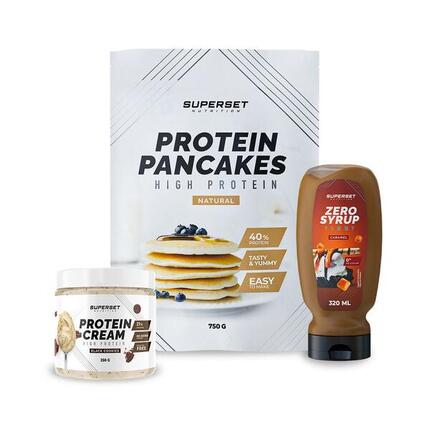PACK PETIT-DÉJ – PANCAKES - PROTEIN CREAM White Chocolate + ZERO SYRUP Caramel