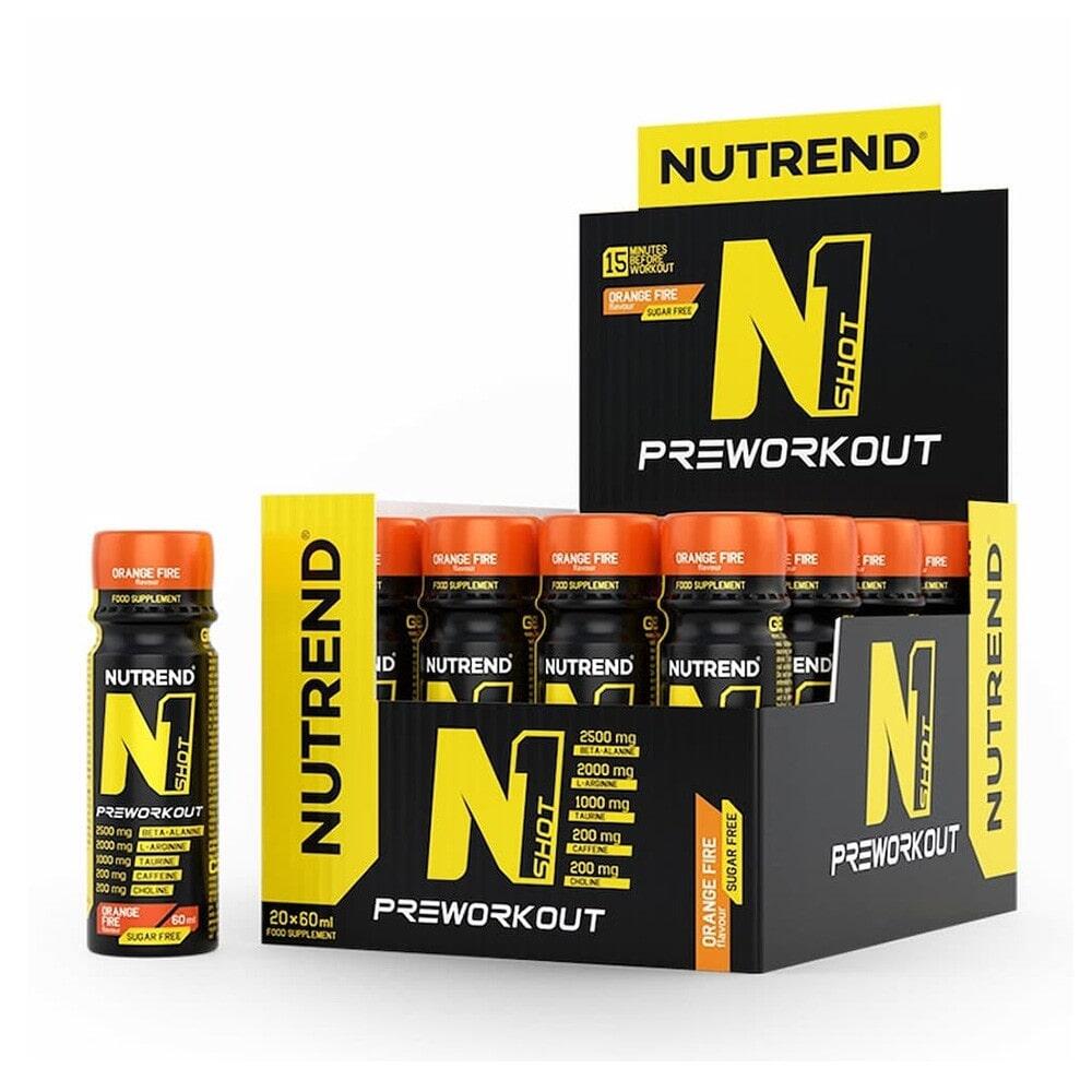 NUTREND Pre-workout N1 SHOT, 20 x 60 ml, orange fire