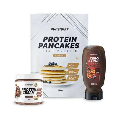 Brofast pack - pancakes natuur - protein cream chocotella + zero syrup chocolade