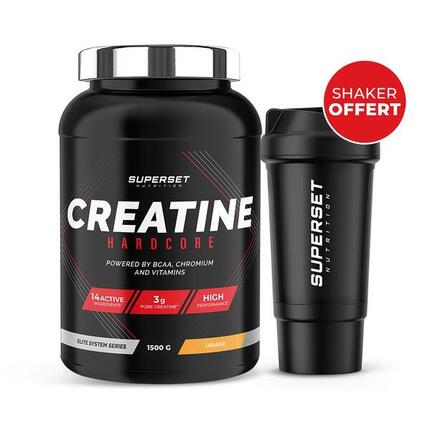 Créatine Hardcore (1,5kg) Orange - Shaker Offert