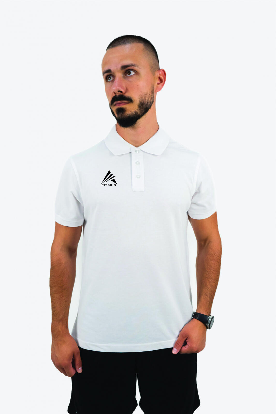 Tricou Fitskin TEAM Polo Alb Junior