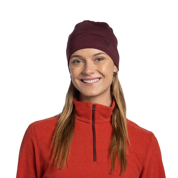 Berretto da trekking Buff Merino Lightweight Beanie viola/rosa 3/4