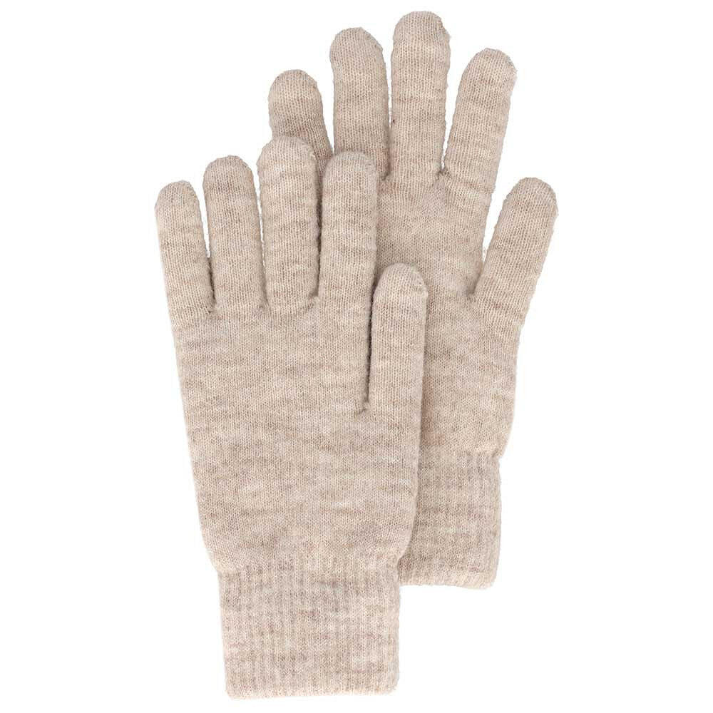 Guanti da donna a coste taglia unica grigio chiaro 4/7