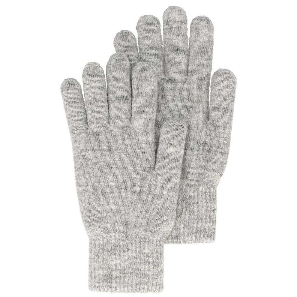 Guanti da donna a coste taglia unica grigio chiaro 2/7