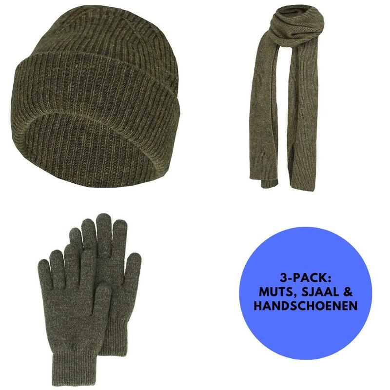 Heatkeeper - Winterset dames - Handschoenen/Muts/Sjaal Khaki