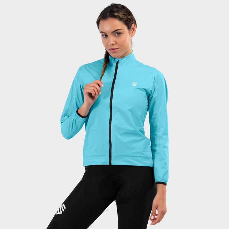 Veste de pluie vélo femme Cyclisme J2 Blockhaus Cyan