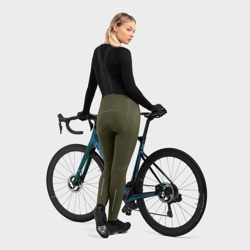 Cuissard vélo long femme Cyclisme Finse Vert