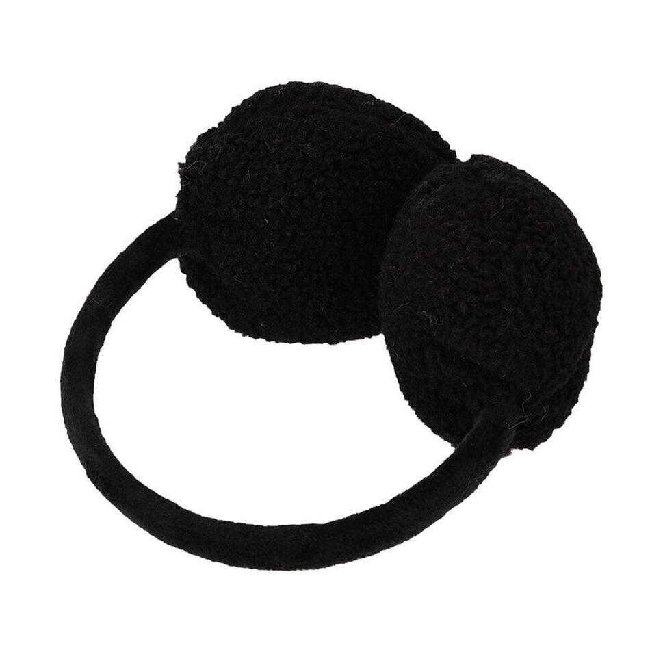 Nauszniki damskie - Teddy Wool - Czarne - Jeden rozmiar