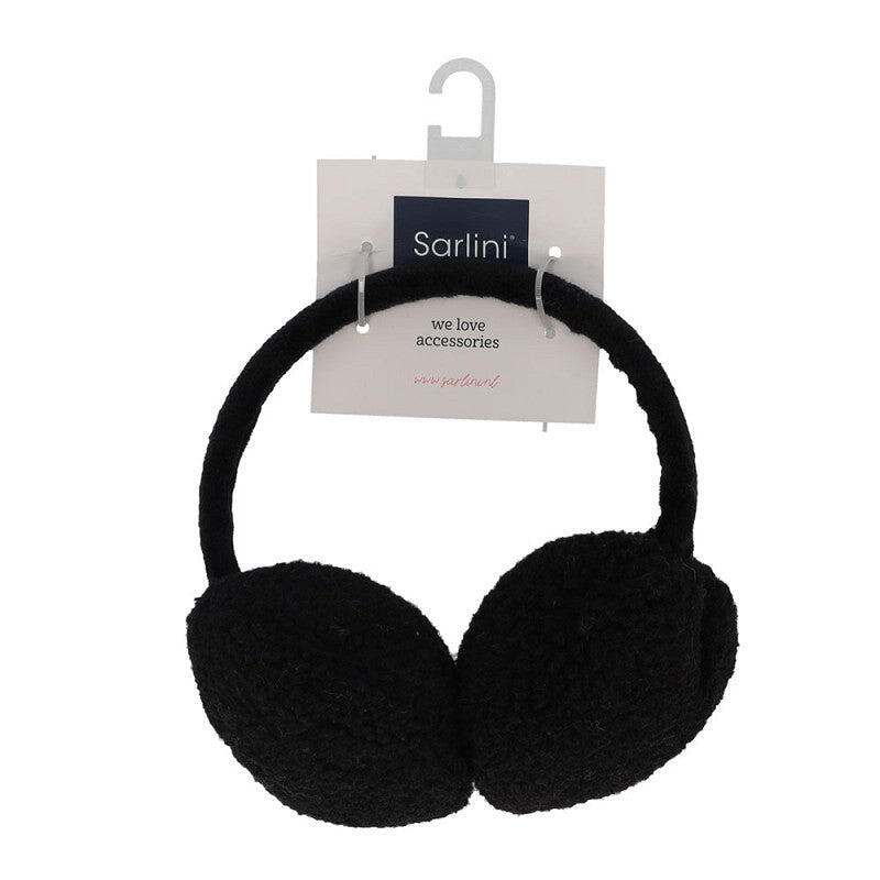 Scaldaorecchie da donna in lana Teddy neri taglia unica 3/3