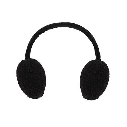 Cache-oreilles en laine Teddy pour femme noir taille unique